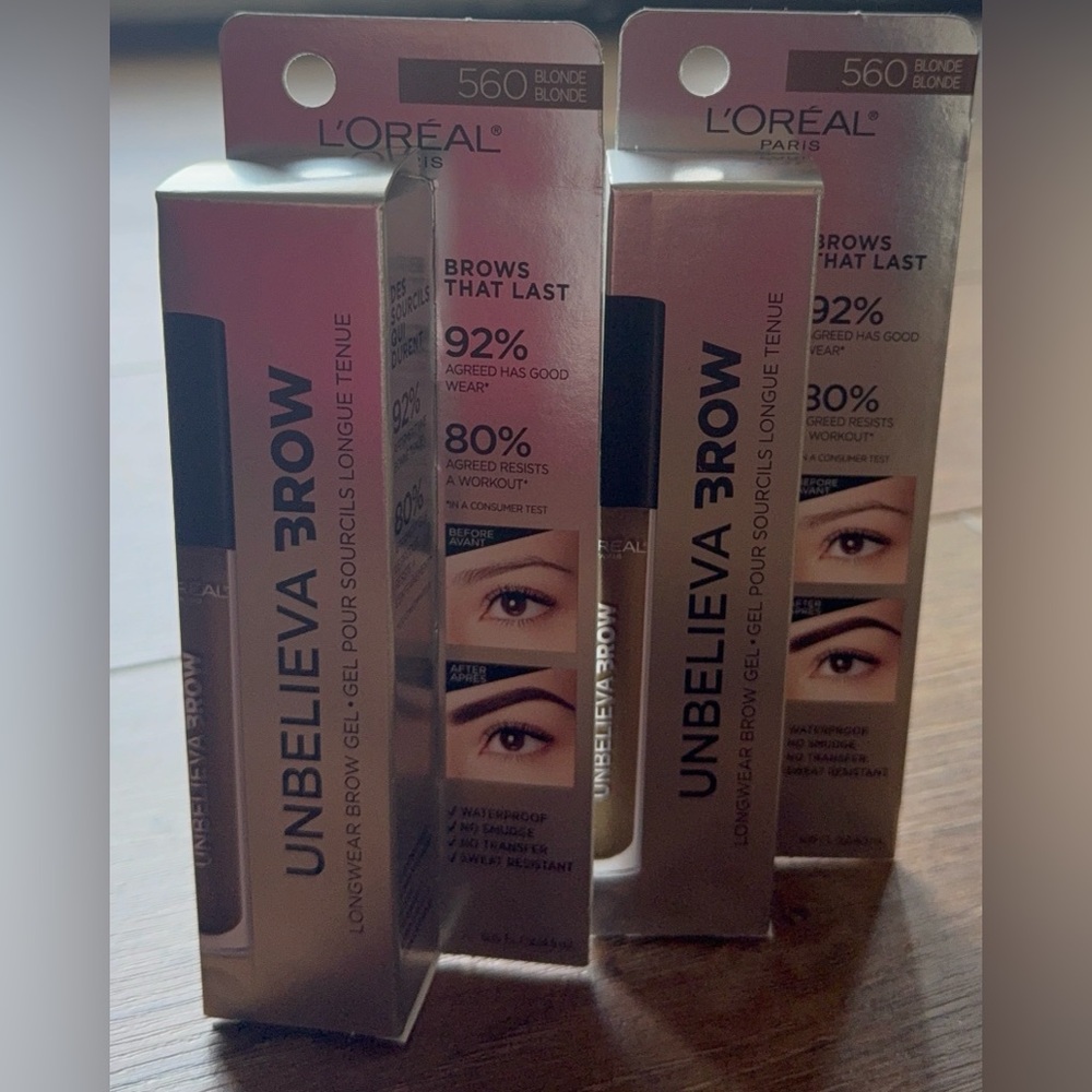 Unbelieva-Brow Loreal Paris Longwear Brow Gel - Brown (2 pack) 560 Blonde.